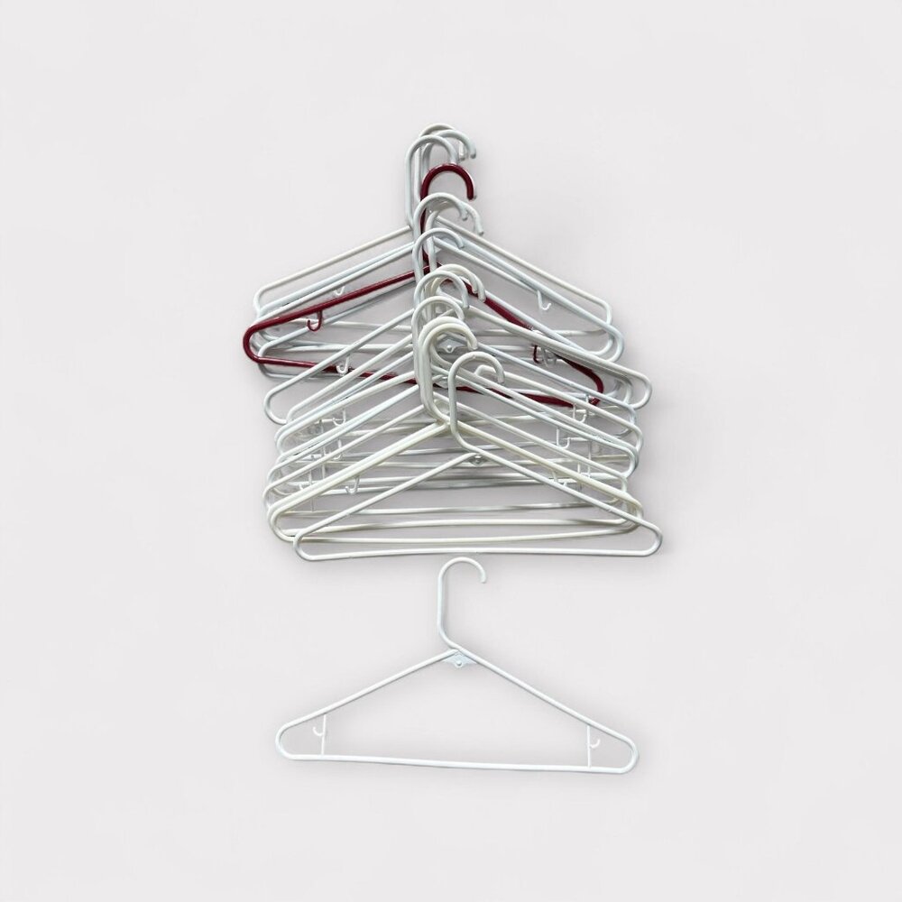 Plastic Clothes Hangers Lot Assorted White 1 Red Closet Storage Organization